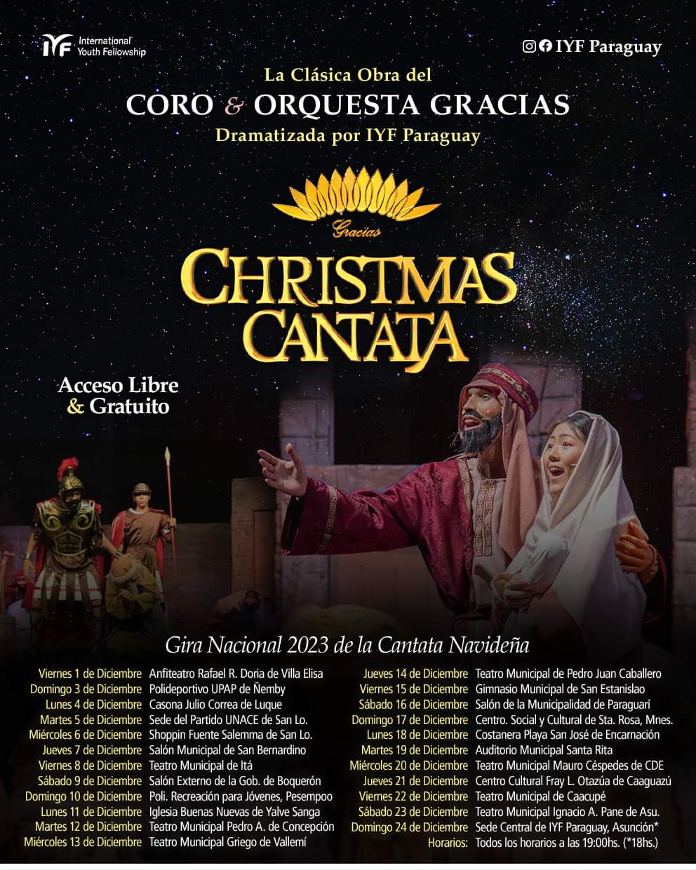 Fundación Internacional de Jóvenes organiza cantata navideña en el salón auditorio municipal